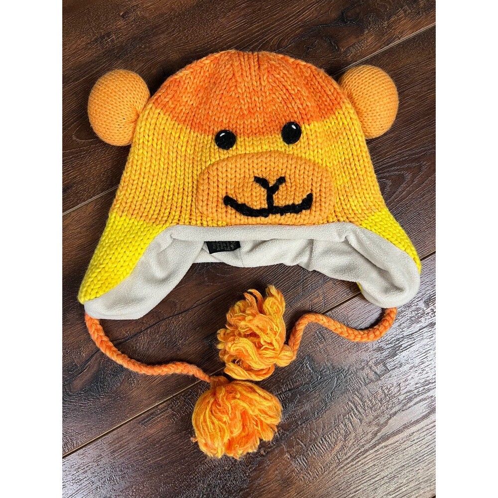 Kyber Outerwear Kids Fleece Lined Monkey Hat! Orange, Yellow!